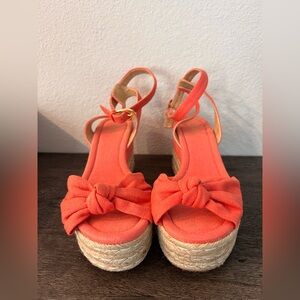 MICHAEL Michael Kors Orange Espadrille Wedge Sandals